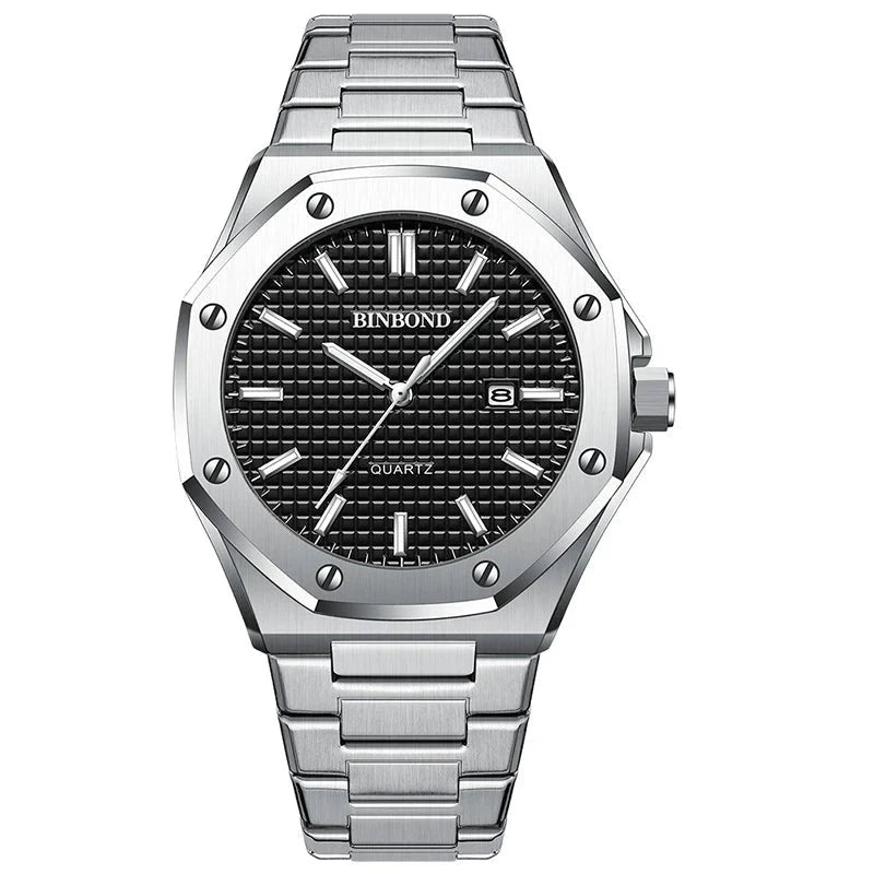 Relógio de luxo acessível. Pulseira de aço inoxidável e ajustável. Estilo, Elegância e Lifestyle. Relógio de pulso masculino, sofisticado e de qualidade. Desing clássico e moderno. Relógio durável e resistente, vidro de safira anti arranhões.